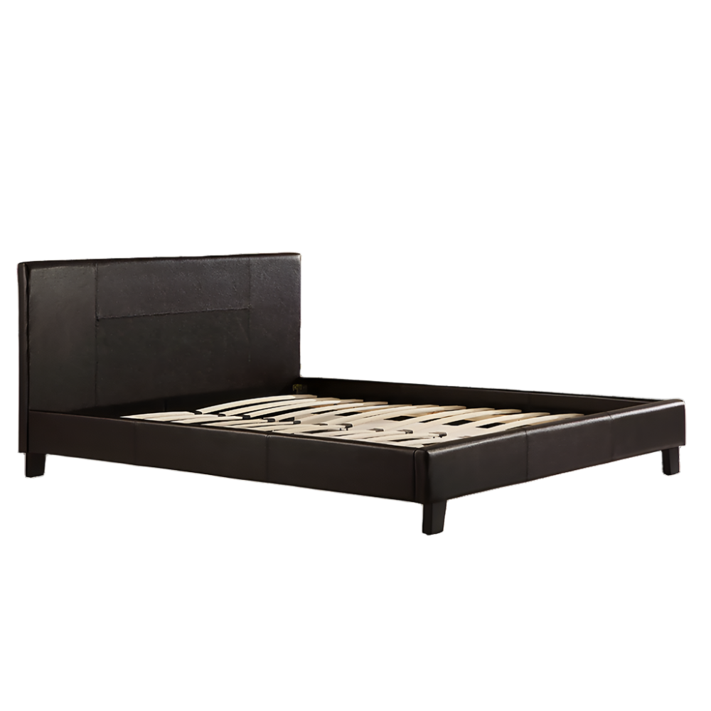 Palermo Queen Pu Leather Bed Frame Brown Queen Bed Frames