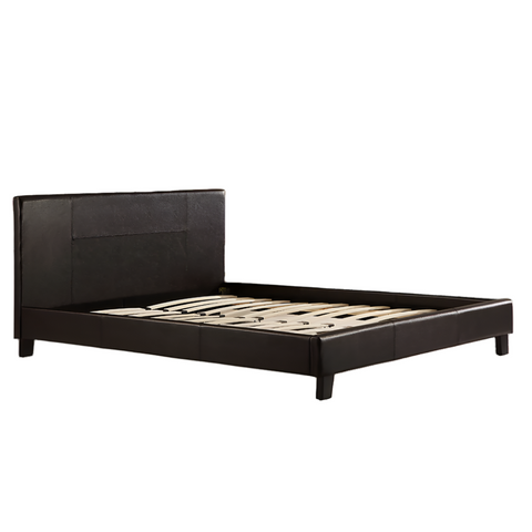Palermo Queen Pu Leather Bed Frame Brown Queen Bed Frames