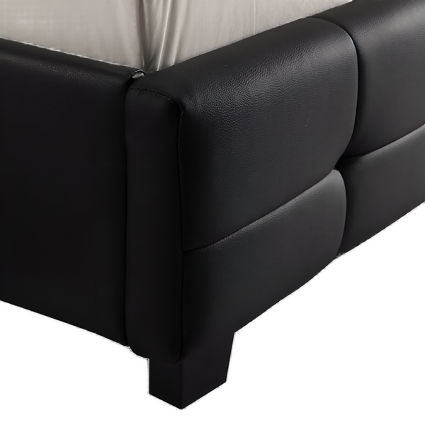 Palermo Queen Pu Leather Deluxe Bed Frame Black Queen Bed Frames