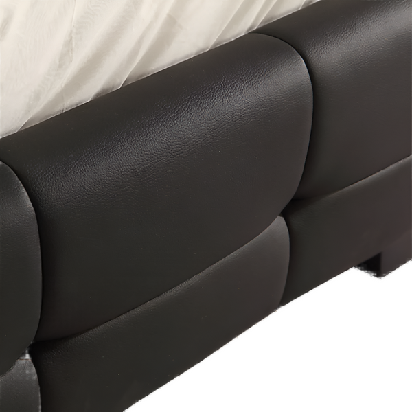 Palermo Queen Pu Leather Deluxe Bed Frame Black Queen Bed Frames