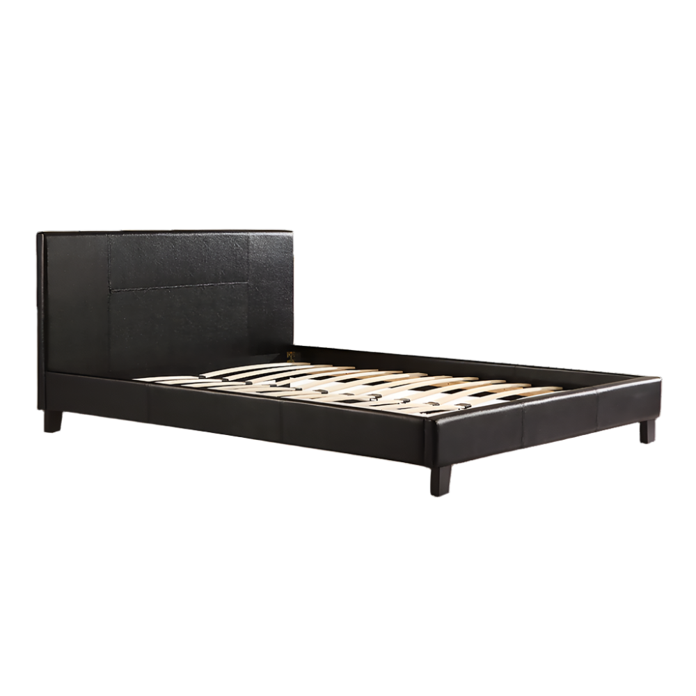 Palermo Queen Pu Leather Bed Frame Black Queen Bed Frames