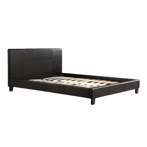 Palermo Queen Pu Leather Bed Frame Black Queen Bed Frames