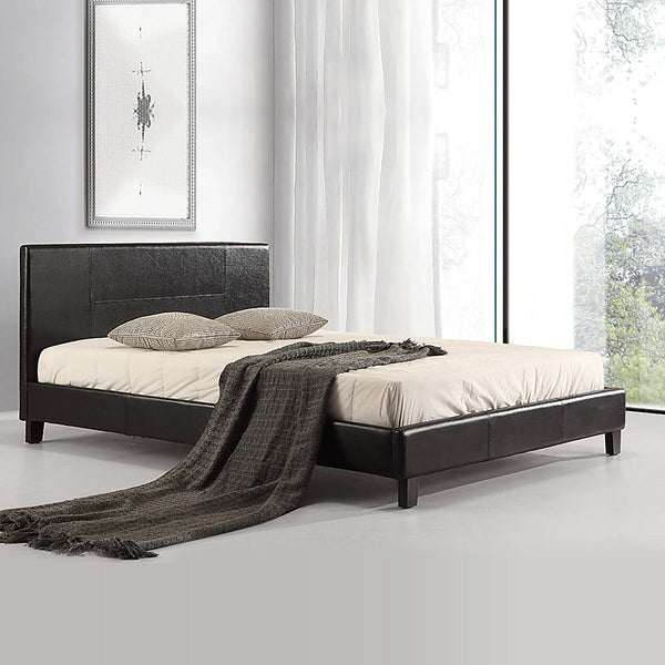 Palermo Queen Pu Leather Bed Frame Black Queen Bed Frames