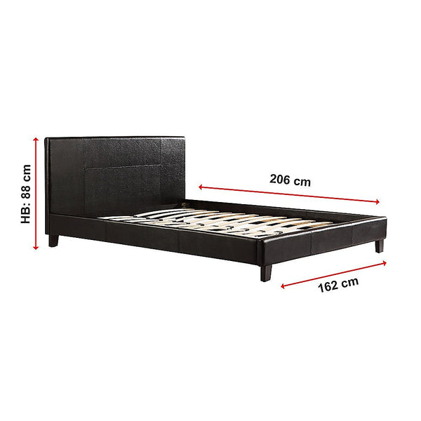 Palermo Queen Pu Leather Bed Frame Black Queen Bed Frames