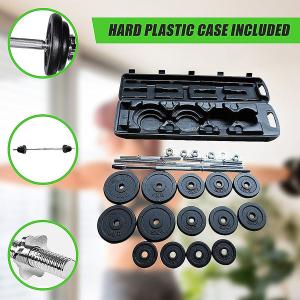 Weight Set Barbell Dumbell Bell Gym 50Kg Plate Dumbbells