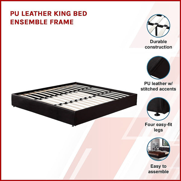 Palermo Pu Leather King Bed Ensemble Frame King Bed Frames