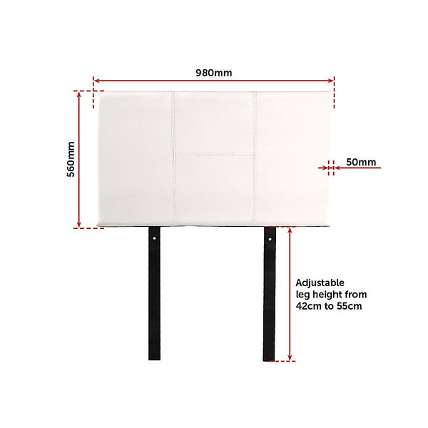 Palermo Pu Leather Single Bed Headboard Bedhead White Headboards & Footboards