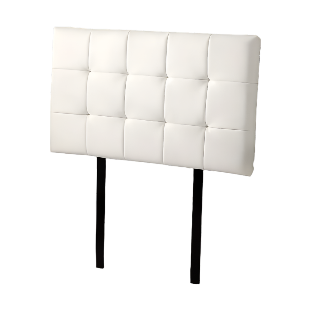 Palermo Pu Leather Single Bed Deluxe Headboard Bedhead White Headboards & Footboards