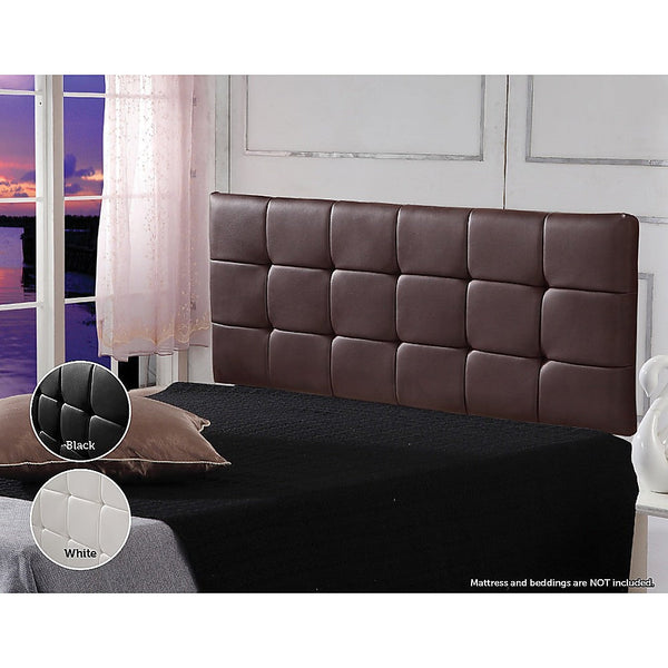 Palermo Pu Leather Double Bed Deluxe Headboard Bedhead Brown Headboards & Footboards