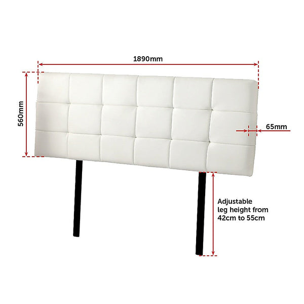 Palermo 1 Sets Of Pu Leather King Bed Deluxe Headboard Bedhead White Headboards & Footboards