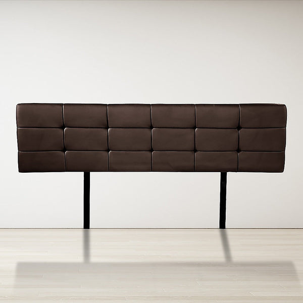 Palermo Pu Leather King Bed Deluxe Headboard Bedhead Brown Headboards & Footboards