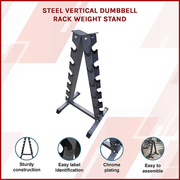Steel Vertical Dumbbell Rack Weight Stand Weights Storage