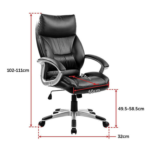 Palermo Pu Leather Office Chair Executive Padded Black Office Chairs