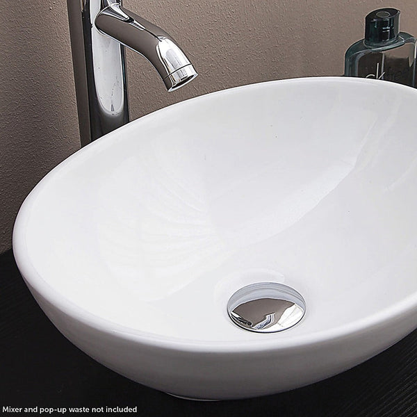 Della Francesca Above Counter Bathroom Vanity Oval Ceramic Basin Bathroom Sinks
