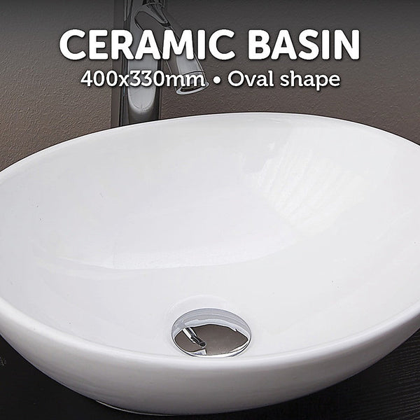 Della Francesca Above Counter Bathroom Vanity Oval Ceramic Basin Bathroom Sinks