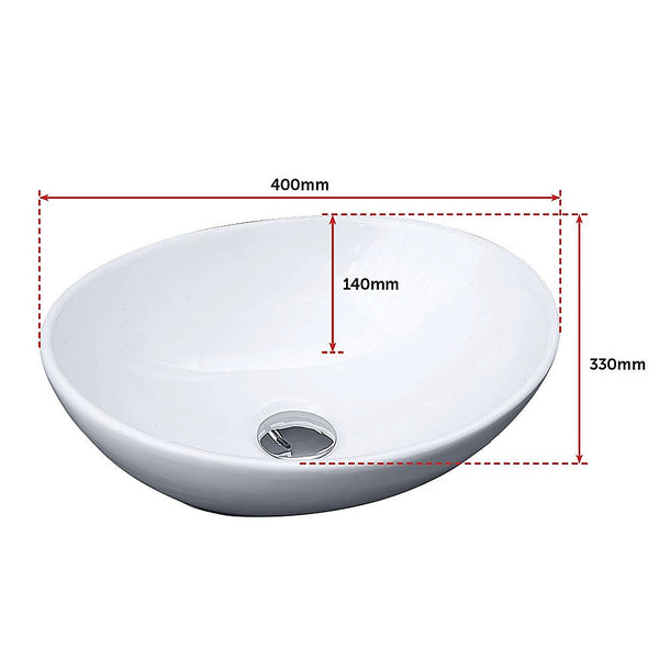 Della Francesca Above Counter Bathroom Vanity Oval Ceramic Basin Bathroom Sinks