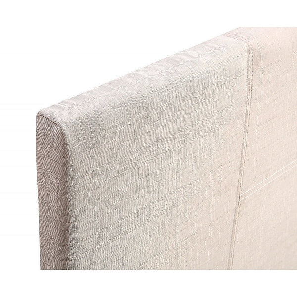 Single Linen Fabric Bed Frame Beige Single Bed Frames
