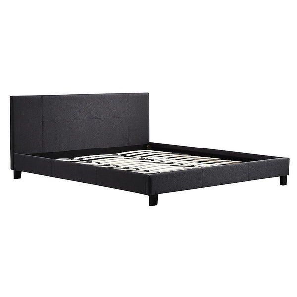 Palermo King Linen Fabric Bed Frame Grey King Bed Frames