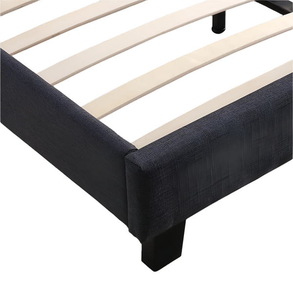 Palermo Queen Linen Fabric Bed Frame Grey Queen Bed Frames