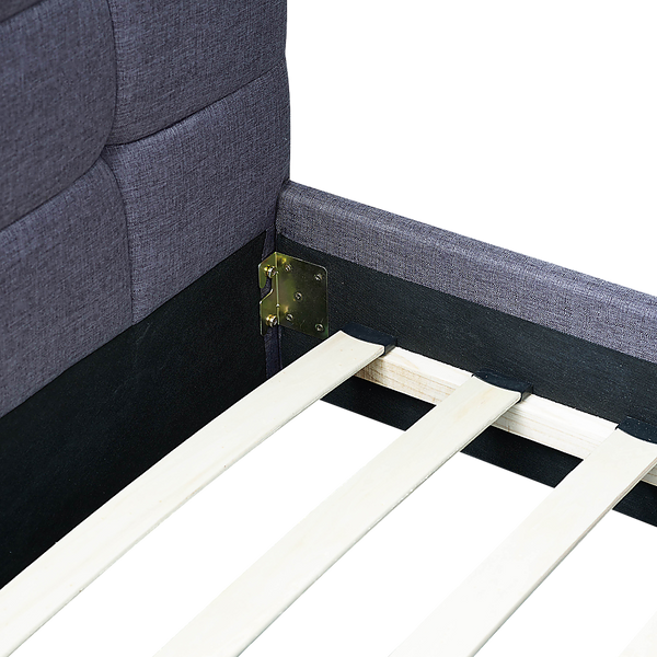 Palermo Linen Fabric Double Deluxe Bed Frame Grey Double Bed Frames