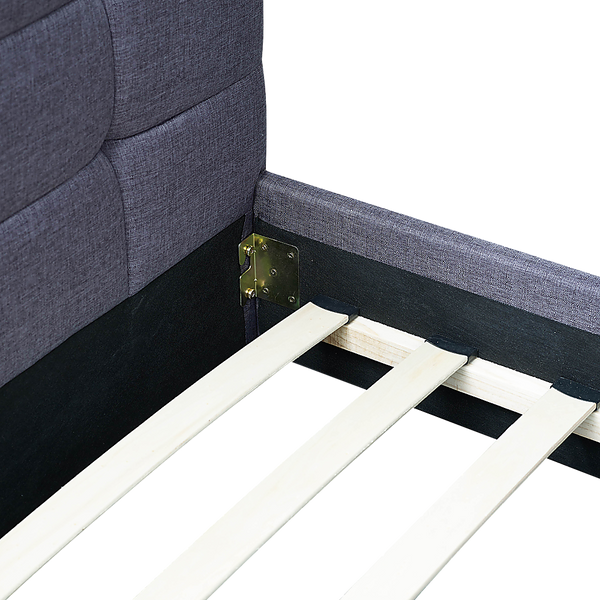 Palermo Linen Fabric Queen Deluxe Bed Frame Grey Queen Bed Frames