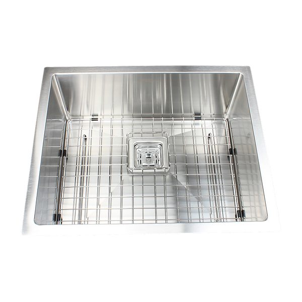 Brienz 550X455mm Handmade 1.5Mm Stainless Steel Undermount Topmount Kitchen Sink With Square Waste Kitchen Sinks