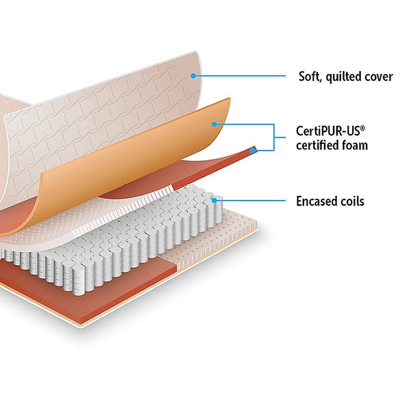 Palermo Contour 20Cm Encased Coil Single Mattress Certipur Us Foam Mattresses