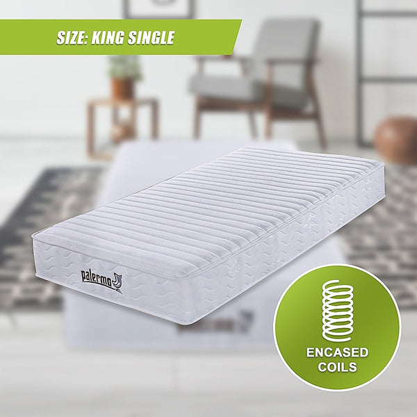 Palermo Contour 20Cm Encased Coil King Single Mattress Certipur Us Foam Mattresses