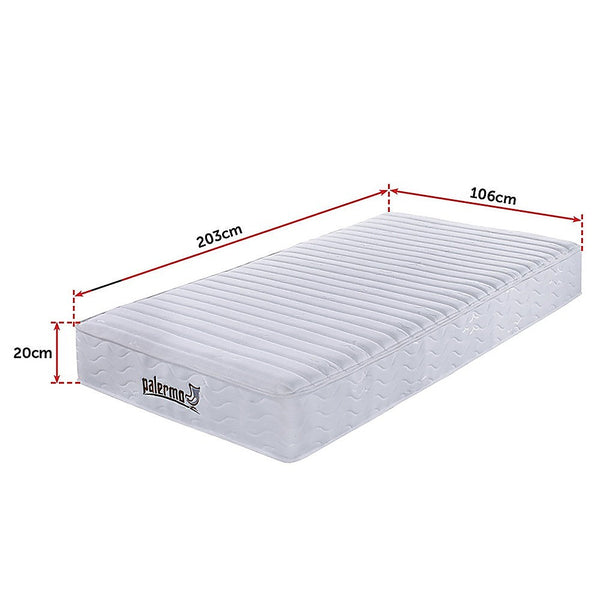 Palermo Contour 20Cm Encased Coil King Single Mattress Certipur Us Foam Mattresses