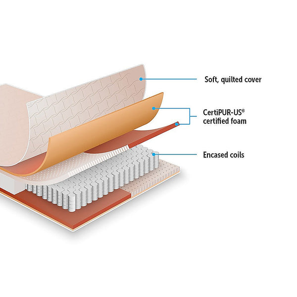 Palermo Contour 20Cm Encased Coil Double Mattress Certipur Us Foam Mattresses