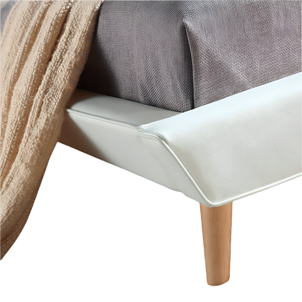 Palermo Queen Pu Leather Deluxe Bed Frame White Queen Bed Frames