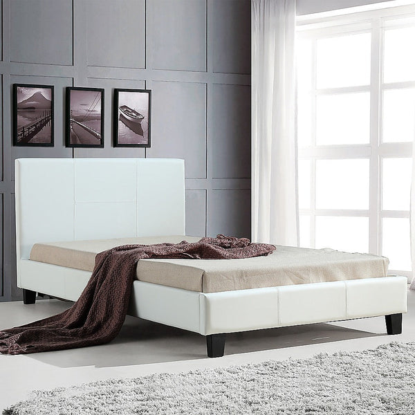 Palermo King Single Pu Leather Bed Frame White King Single Bed Frames