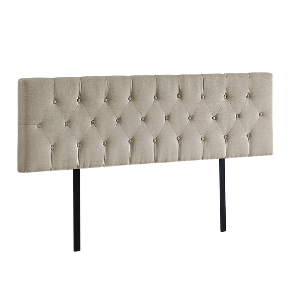 Palermo Linen Fabric King Bed Deluxe Headboard Bedhead Beige Headboards & Footboards