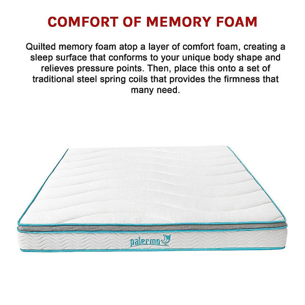 Palermo King 20Cm Memory Foam And Innerspring Hybrid Mattress Mattresses