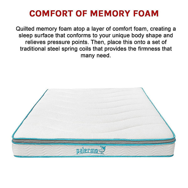 Palermo Queen 20Cm Memory Foam And Innerspring Hybrid Mattress Mattresses