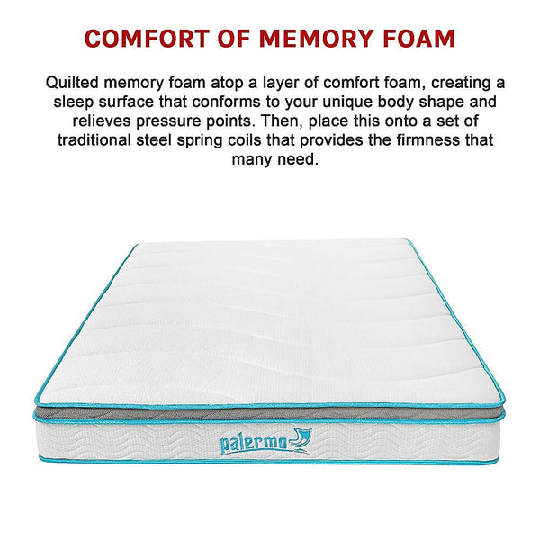 Palermo Double 20Cm Memory Foam And Innerspring Hybrid Mattress Mattresses