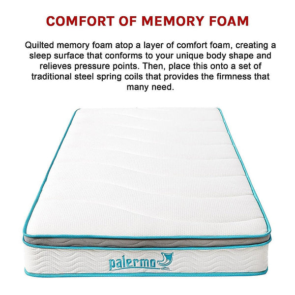 Palermo Single 20Cm Memory Foam And Innerspring Hybrid Mattress Mattresses