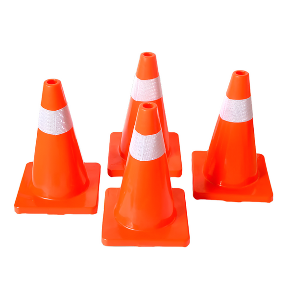 Randy & Travis Machinery 4Pcs 45Cm Road Traffic Cones Reflective Overlap Parking Emergency Safety Safety Cones Posts Barriers