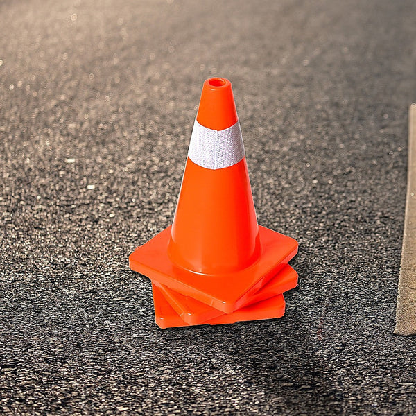 Randy & Travis Machinery 4Pcs 45Cm Road Traffic Cones Reflective Overlap Parking Emergency Safety Safety Cones Posts Barriers