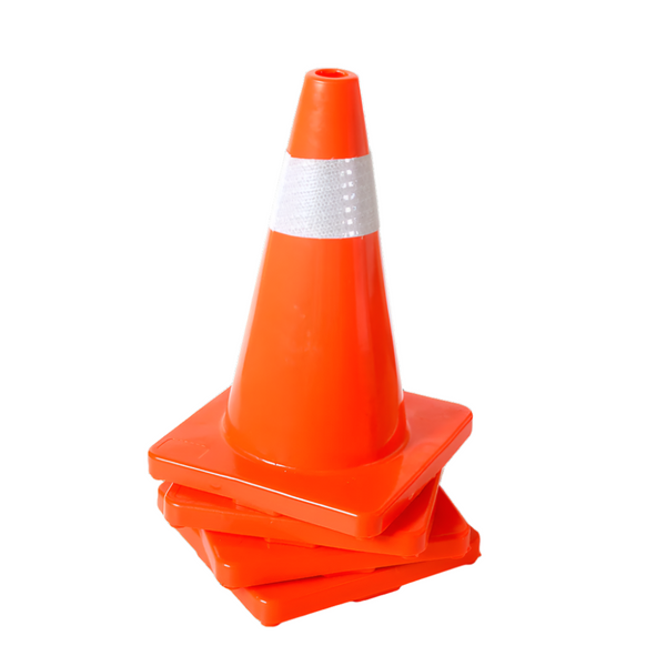 Randy & Travis Machinery 4Pcs 45Cm Road Traffic Cones Reflective Overlap Parking Emergency Safety Safety Cones Posts Barriers