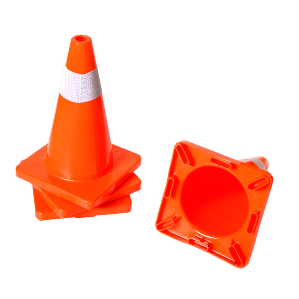 Randy & Travis Machinery 4Pcs 45Cm Road Traffic Cones Reflective Overlap Parking Emergency Safety Safety Cones Posts Barriers