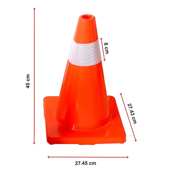 Randy & Travis Machinery 4Pcs 45Cm Road Traffic Cones Reflective Overlap Parking Emergency Safety Safety Cones Posts Barriers