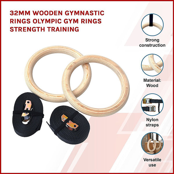 32Mm Gymnastic Rings Olympic Strength Training Gymnastics Rings