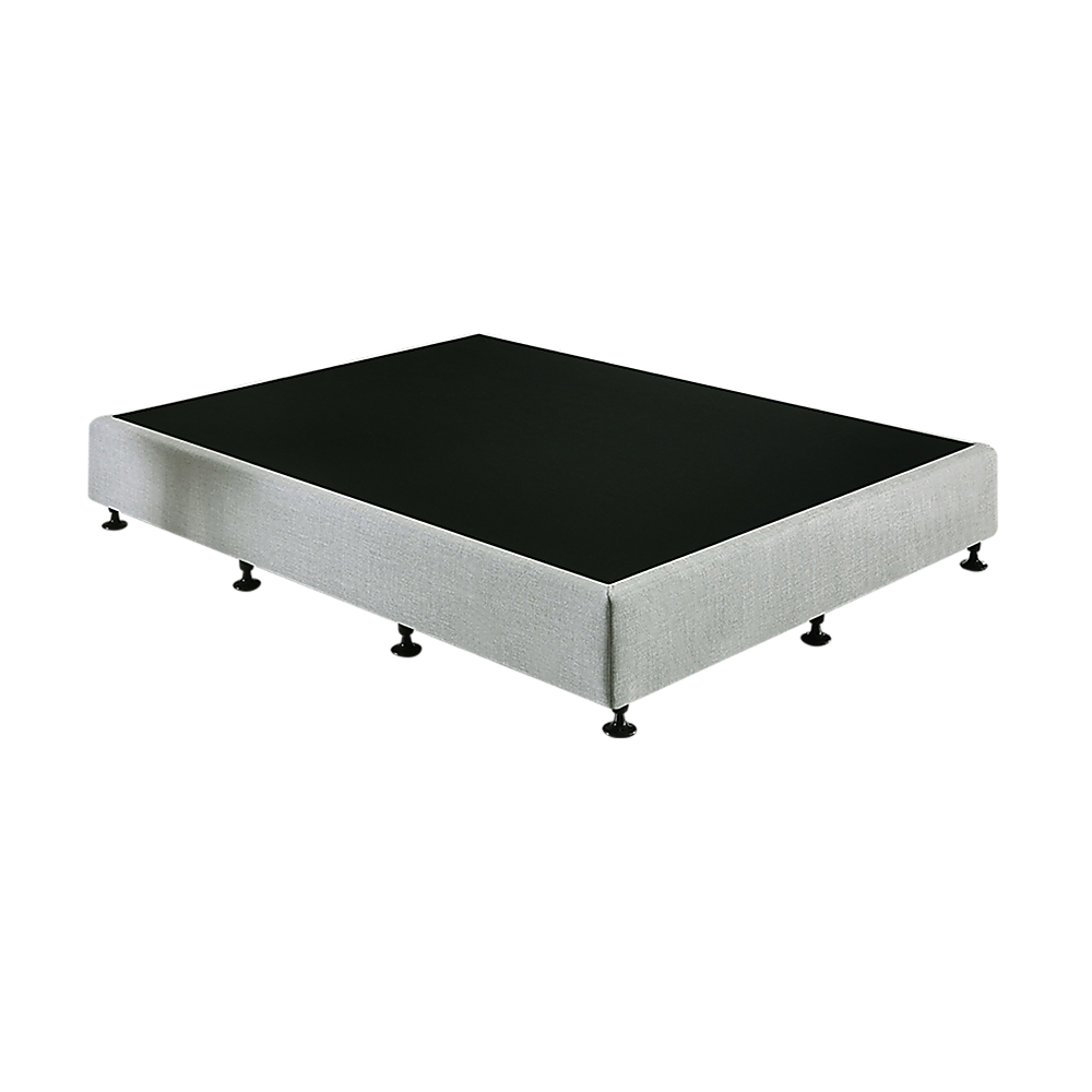 Palermo Queen Ensemble Bed Base Platinum Light Grey Linen Fabric Queen Bed Frames