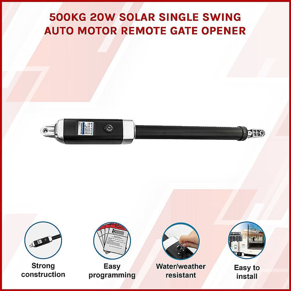 Randy & Travis Machinery 500Kg 20W Solar Single Swing Auto Motor Remote Gate Opener Placeholder