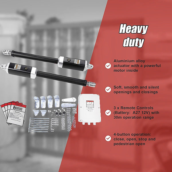 Randy & Travis Machinery 1200Kg 20W Solar Double Swing Auto Motor Remote Gate Opener Gate Openers