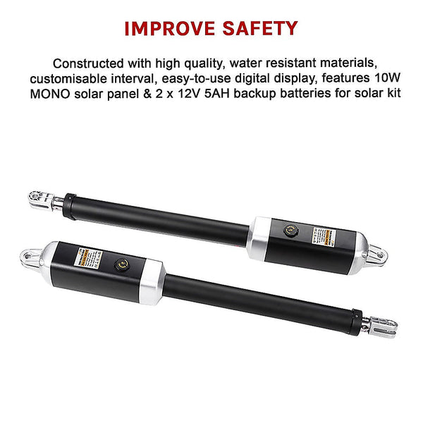 Randy & Travis Machinery 1200Kg 20W Solar Double Swing Auto Motor Remote Gate Opener Gate Openers