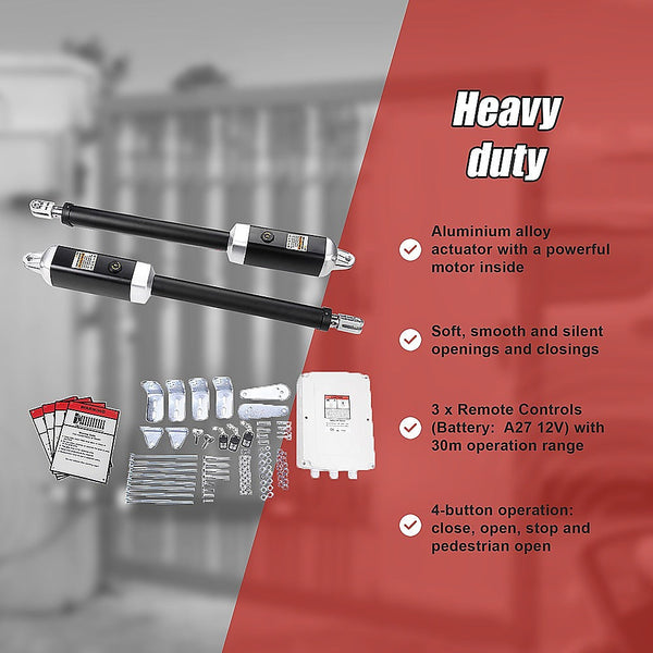 Randy & Travis Machinery 1200Kg Double Swing Auto Motor Remote Gate Opener Gate Openers
