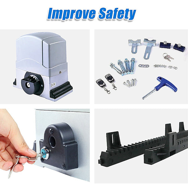 Randy & Travis Machinery 1800Kg Auto Slide Sliding Gate Opener Automatic W 4M Rail Gate Openers