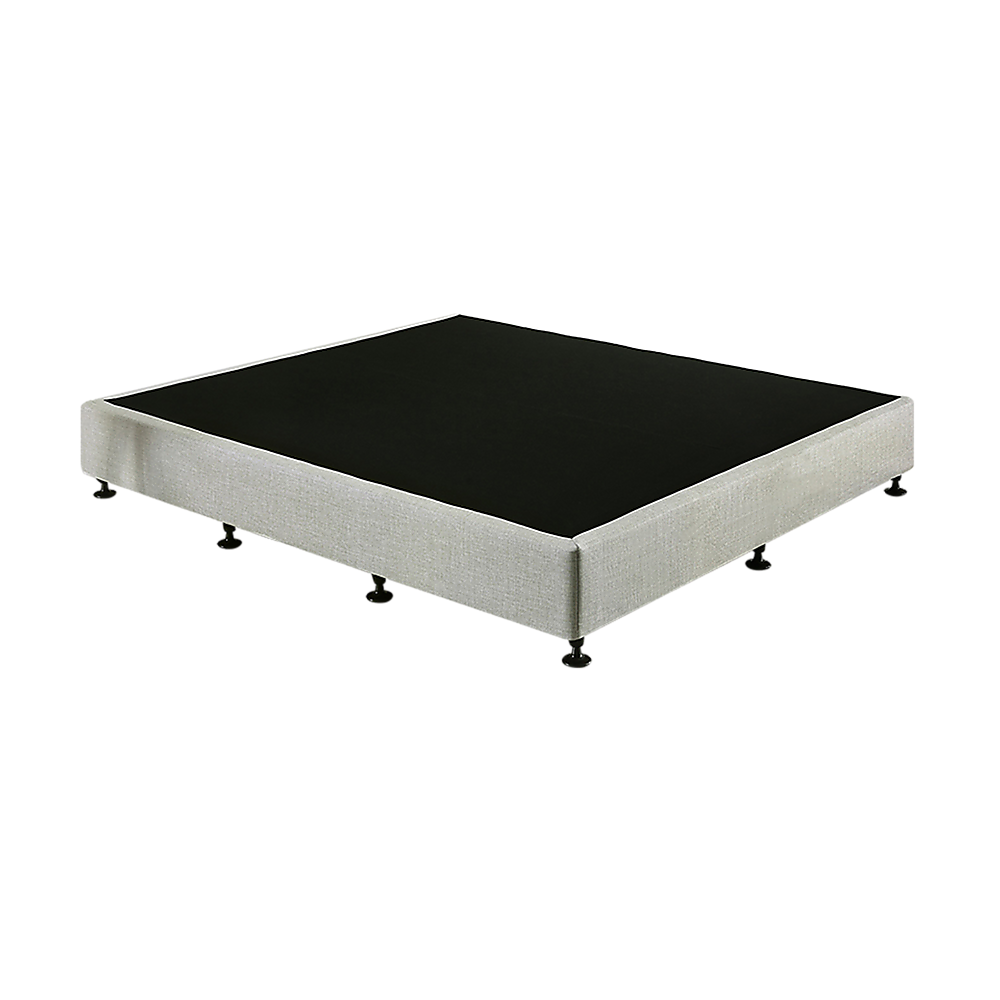 Palermo King Single Ensemble Bed Base Platinum Light Grey Linen Fabric King Single Bed Frames